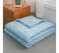 PEIHUODAN Couette Ete Legere Et Fine sans Housse Couverture D'été Imprimée Couleur Couette Ete Coton 1-2 Personne Lavable Dessus De Lits Et Couvre Lit (Bleu,150x200cm)
