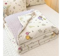 PEIHUODAN Couverture d'été Réversible, Dessus de Lit Légère en Coton Respirant avec Dos Minky à Points, Couverture Édredon Lavable pour Enfant, lit, Berceau, Canapé & Voyage (Color 10,200x230 cm)