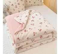 PEIHUODAN Couverture d'été Réversible, Dessus de Lit Légère en Coton Respirant avec Dos Minky à Points, Couverture Édredon Lavable pour Enfant, lit, Berceau, Canapé & Voyage (Color 5,200x230 cm)