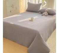 PEIHUODAN Couvre-lit Matelassé en Microfibre - Ultra-Doux, Couleur Unie Réversible, Matelassage Ultrasonique, Couverture Toutes Saisons pour Chambre Et Canapé (Gray,200x230cm)