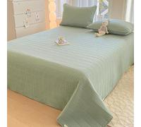 PEIHUODAN Couvre-lit Matelassé en Microfibre - Ultra-Doux, Couleur Unie Réversible, Matelassage Ultrasonique, Couverture Toutes Saisons pour Chambre Et Canapé (Green,150x230cm)