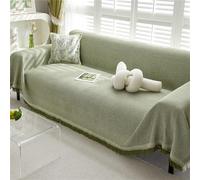 PEIHUODAN Grande Plaids De Canapé Gaufrés avec Pompons Housse Canapé Moderne 1 2 3 4 Places Couverture Canape Réversible Couvre-lit Polyvalent, Décorative, Canapés, Lits Et Fauteuils (Vert,90x210cm)