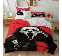 PEIHUODAN Halloween Housse Couette Set Microfibre Gothique Film d'horreur Impression 3D Garçons Enfants Hommes Enfants Housse De Couette Taie d'oreiller Chambre Décoration (Couleur 4,140x200cm)