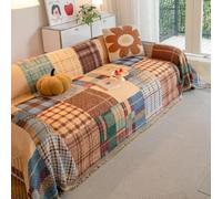 PEIHUODAN Housse De Canape Coton Fleuri Jete De Canape Protege Divan Plaid (Couleur 1,180x130cm)
