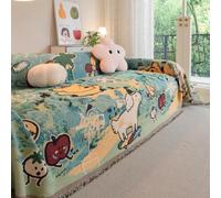 PEIHUODAN Housse De Canape Coton Fleuri Jete De Canape Protege Divan Plaid (Couleur 2,180x260cm)