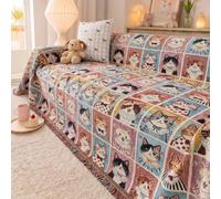 PEIHUODAN Housse De Canape Coton Fleuri Jete De Canape Protege Divan Plaid (Couleur 5,180x340cm)