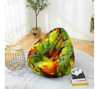 PEIHUODAN Housse de Pouf Lin Coton pour Enfants & Adultes, Housse de Fauteuil Pouf Art Abstrait 3D sans Remplissage, Pouf Poire Douce et Durable pour Chambre, Salon, Salle de Jeux (Color 4,90x110 cm)