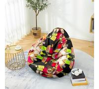 PEIHUODAN Housse de Pouf Lin Coton pour Enfants & Adultes, Housse de Fauteuil Pouf Art Abstrait 3D sans Remplissage, Pouf Poire Douce et Durable pour Chambre, Salon, Salle de Jeux (Color 1,80x90 cm)