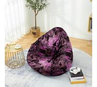 PEIHUODAN Housse de Pouf Lin Coton pour Enfants & Adultes, Housse de Fauteuil Pouf Art Abstrait 3D sans Remplissage, Pouf Poire Douce et Durable pour Chambre, Salon, Salle de Jeux (Color 6,90x110 cm)