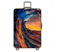 PEIHUODAN Housse de Valise 3D Élastique Protection Anti-Rayures - pour Valise 18 à 32 Pouces, Installation Rapide à Fermeture Éclair, Housse Valise Protection pour Bagage Cabine/Soute (Color 5,L)