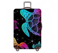 PEIHUODAN Housse de Valise 3D Élastique Protection Anti-Rayures - pour Valise 18 à 32 Pouces, Installation Rapide à Fermeture Éclair, Housse Valise Protection pour Bagage Cabine/Soute (Color 1,M)