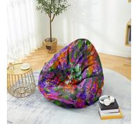 PEIHUODAN Housse Pouf Pas de Remplissage, Fleurs Art Abstrait 3D Pouf Poire Enfant Gaming, Polyester, pour Game, Lecture des Garçons Filles Aods Hommes Femmes, 100x120 cm, Color 1