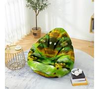 PEIHUODAN Housse Pouf Pas de Remplissage, Fleurs Art Abstrait 3D Pouf Poire Enfant Gaming, Polyester, pour Game, Lecture des Garçons Filles Aods Hommes Femmes, 90x110 cm, Color 3