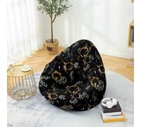PEIHUODAN Housse Pouf Pas de Remplissage, Fleurs Art Abstrait 3D Pouf Poire Enfant Gaming, Polyester, pour Game, Lecture des Garçons Filles Aods Hommes Femmes, 80x90 cm, Color 4