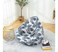 PEIHUODAN Housse Pouf Pas de Remplissage, Motif Feuilles Bananier Vertes Tropicales Pouf Poire Enfant Gaming, Polyester, pour Game, Lecture des Garçons Filles Aods Hommes Femmes, 100x120 cm, Color 2