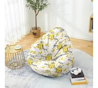 PEIHUODAN Housse Pouf Pas de Remplissage, Motif Hibou des Feuilles Forêt Pouf Poire Enfant Gaming, Polyester, pour Game, Lecture des Garçons Filles Aods, 80x90 cm, Color 3