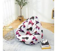 PEIHUODAN Housse Pouf Pas de Remplissage, Patins à roulettes Hip-hop 3D Pouf Poire Enfant Gaming, Polyester, pour Game, Lecture des Garçons Filles Aods Hommes Femmes, 80x90 cm, Color 6