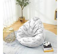 PEIHUODAN Housse Pouf Pas de Remplissage, Plantes Fleurs Pissenlit Pouf Poire Enfant Gaming, Polyester, pour Game, Lecture des Garçons Filles Aods Hommes Femmes, 90x110 cm, Beige
