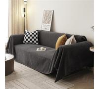 PEIHUODAN Plaid pour Canapé Grand 1/2/3/4 Places Plaids pour Canapés Et Lit RéVersible Chenille Plaid LéGer Et Doux Canapé Plaid LéGer Et DéCoratif Chambre Salon (Gris foncé,90x180cm)