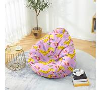 PEIHUODAN Pouf Enfant sans Rembourrage Imprimé Girafe, Idéal pour Salle de Jeux & Chambre d'enfant, Petit Pouf pour Tout-Petits Garçons & Filles (Pattern 1,90x110cm)