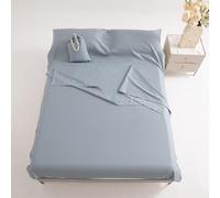 PEIHUODAN Sac De Couchage en Coton 1 2 Personnes Draps, avec Fente Couchage pour Oreiller pour Hôtel, Motel Et Voyage en Sac à Dos, Drap De Camping Léger (Blue,180x210cm)