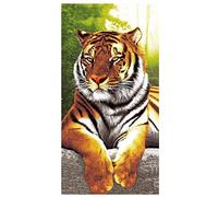 PEIHUODAN Serviette De Plage Enfant Ado Adulte,Microfibre Grande Serviette De Plage Homme Garcon XXL Tigre Blanc Noir Jaune, Serviette De Bain Surf Sports Spa Plage Couverture (100 x 180 cm,Jaune)