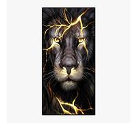 PEIHUODAN Serviette De Plage Grande Taille Homme Ado Garcon XXL Microfibre Serviette De Bain Personnalisée Adulte 3D Loup Lion Motif Noir Bleu Serviette Couverture Spa Nager Sport (80x160 cm,Noir)