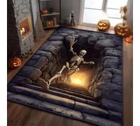 PEIHUODAN Tapis 3D Illusion Optique Vortex Escalier Effet Profondeur Tapis de Sol Antidérapant Salon Chambre Décoration Maison Design Gothique Tapis Intérieur Créatif (Couleur 1,50x80cm)