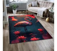 PEIHUODAN Tapis Animalier Jungle Flamingo, Tapis De Jeu pour Chambre D'adolescents Et d'enfants, Décoratif Forestier D'oiseau Flamboyant, Adapté Au Salon Et À La Salle De Jeux (Couleur 3,160x200cm)