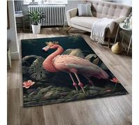 PEIHUODAN Tapis Animalier Jungle Flamingo, Tapis De Jeu pour Chambre D'adolescents Et d'enfants, Décoratif Forestier D'oiseau Flamboyant, Adapté Au Salon Et À La Salle De Jeux (Couleur 5,160x230cm)