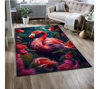 PEIHUODAN Tapis Animalier Jungle Flamingo, Tapis De Jeu pour Chambre D'adolescents Et d'enfants, Décoratif Forestier D'oiseau Flamboyant, Adapté Au Salon Et À La Salle De Jeux (Couleur 2,120x180cm)