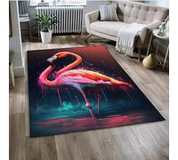 PEIHUODAN Tapis Animalier Jungle Flamingo, Tapis De Jeu pour Chambre D'adolescents Et d'enfants, Décoratif Forestier D'oiseau Flamboyant, Adapté Au Salon Et À La Salle De Jeux (Couleur 1,160x200cm)