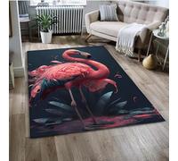 PEIHUODAN Tapis Animalier Jungle Flamingo, Tapis De Jeu pour Chambre D'adolescents Et d'enfants, Décoratif Forestier D'oiseau Flamboyant, Adapté Au Salon Et À La Salle De Jeux (Couleur 4,140x200cm)