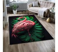 PEIHUODAN Tapis Animalier Jungle Flamingo, Tapis De Jeu pour Chambre D'adolescents Et d'enfants, Décoratif Forestier D'oiseau Flamboyant, Adapté Au Salon Et À La Salle De Jeux (Couleur 6,140x200cm)