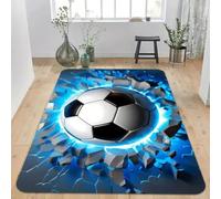 PEIHUODAN Tapis Chambre Ado Enfant Thème Football Doux et Antidérapant Graffitis de Football Traîtres Gaming Tapis pour Salle d'e-Sport Ados Garçon, 160x230 cm, Color 3