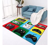 PEIHUODAN Tapis Chambre Ado Garcon Gamer Galaxie Univers Motif, Petit/Grand Tapis Chambre Adolescent Enfant Moderne Tapis Salon Lavable Anti Derapant Tapis D Eveil Poil Court (100x160 cm,Colore)