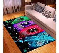 PEIHUODAN Tapis Chambre Ado Garcon Gamer Motif, Petit/Grand Tapis Chambre Adolescent Enfant Adulte Moderne Tapis Salon XXL Lavable Anti Derapant Tapis D Eveil Poil Court Doux (Rouge Bleu,120x160 cm)