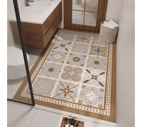 PEIHUODAN Tapis de Bain Antidérapant, Ultra-Absorbant et à Séchage Rapide, Géométrique Bohème Minimaliste Tapis Egouttoir Vaisselle pour Salles de Bain, Chambres, Balcons, 140x140 cm, Color 1