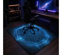 PEIHUODAN Tapis de Chaise Gaming Éclair Bleu Antidérapant Bureau Protection Sol Robuste E Sports Ordinateur Décoration Chambre Jeu Réduction Bruit Protecteur Roulette Mat (Couleur 4,100x150cm)