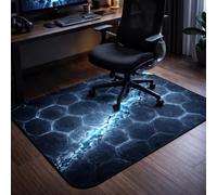 PEIHUODAN Tapis de Chaise Gaming Éclair Bleu Antidérapant Bureau Protection Sol Robuste E Sports Ordinateur Décoration Chambre Jeu Réduction Bruit Protecteur Roulette Mat (Couleur 3,100x150cm)