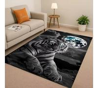 PEIHUODAN Tapis De Gaming Cool Style Tigre Blanc Ailes, Tapis Décoratifs D’Ambiance pour E-Sports D’Adolescents Et D’Enfants, Animalier Moderne Doux pour Salon Chambre À Coucher (Couleur 4,100x150cm)