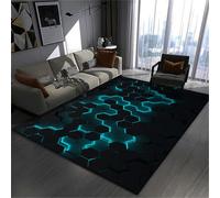 PEIHUODAN Tapis De Sol pour Adolescents Salon pour Enfants - Tapis De Jeu 3D Visual Cool Line Light Style pour Chambre À Coucher, Salle De Jeux Vidéo Jeux, Chambre De Garçon (Colour 7,50x80cm)