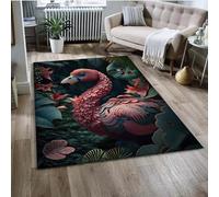PEIHUODAN Tapis Décoratif 3D Flamingo, Tapis Moderne pour Salon Flamingo, Antidérapant Doux pour Chambres D'adolescents Et d'enfants, Aux Chambres À Coucher Et Salles De Jeux (Couleur 3,100x120cm)