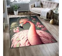 PEIHUODAN Tapis Décoratif 3D Flamingo, Tapis Moderne pour Salon Flamingo, Antidérapant Doux pour Chambres D'adolescents Et d'enfants, Aux Chambres À Coucher Et Salles De Jeux (Couleur 4,100x120cm)