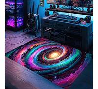 PEIHUODAN Tapis Décoratif Gaming Atmosphere, Mystérieux Galaxie, Ciel Étoilé, Visuel Cool Chambre De Garçon Adolescent Chevet Fußmatte Antidérapante pour Salon Chambre d'enfant (Couleur 4,80x160cm)