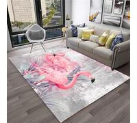 PEIHUODAN Tapis Décoratifs Green Jungle Classic Flamingo Area, Antidérapant pour Table Basse De Salon, Décoratif Moelleux Chambre D'adolescents Et Enfants, Idéal La des Garçons (Couleur 3,100x150cm)
