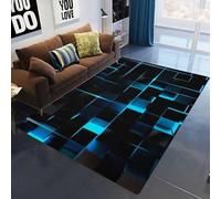 PEIHUODAN Tapis Gamer 3D Géométrique Neon - Tapis Chambre Ado Garçon Enfant, Deco Gaming, Carpet Doux Coloré, Tapis de Sol Gamer, Decoration Gaming, pour Déco Chambre Ado (Couleur 4,100x200cm)