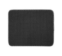 PEIHUODAN Tapis pour Litière De Chat Chat, Double Couche en Nid d'abeille, Matériau Imperméable à L'urine Et l'eau, Contrôle La Dispersion, Moins Déchets, Lavable - Facile Nettoyer (30X30CM,Black)