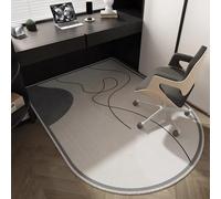 PEIHUODAN Tapis sous Chaise Bureau Demi Cercle pour Bureau Home Surface Douce Protection Antidérapant Tapis Ordinateur Design Moderne Travail Chambre Étude Décoration Intérieur (Couleur 5,120x140 cm)