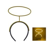 Peiiwdc Cosplay Angel Halos avec construction en PVC, jaune brillant | Couvre-chef avec construction légère et respirante, technologie LED basse température sûre pour une utilisation prolongée